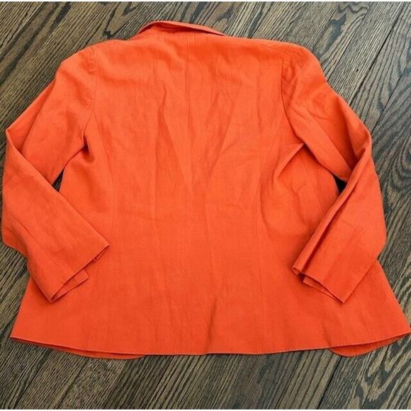 Vince Blazer Jacket Long Sleeves Collared Pockets Wool Metallic Orange Size 4 - Picture 12 of 13